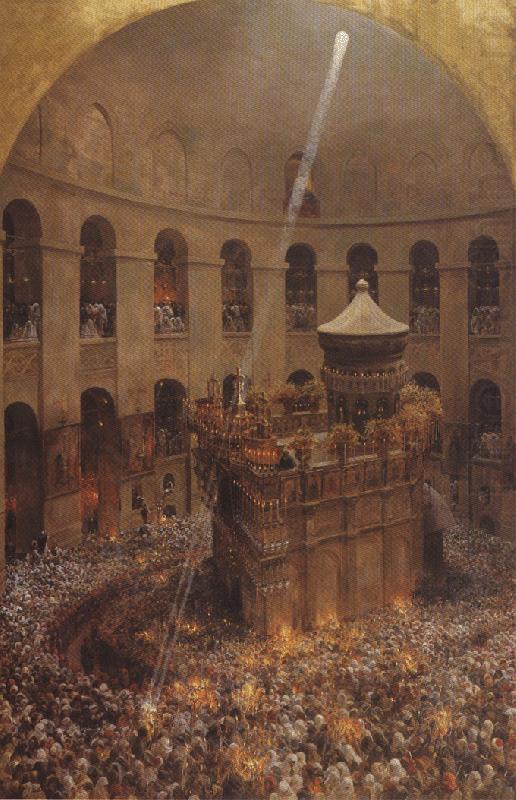 Eugene Girardet The Sacred Fire of Jerusalem china oil painting image